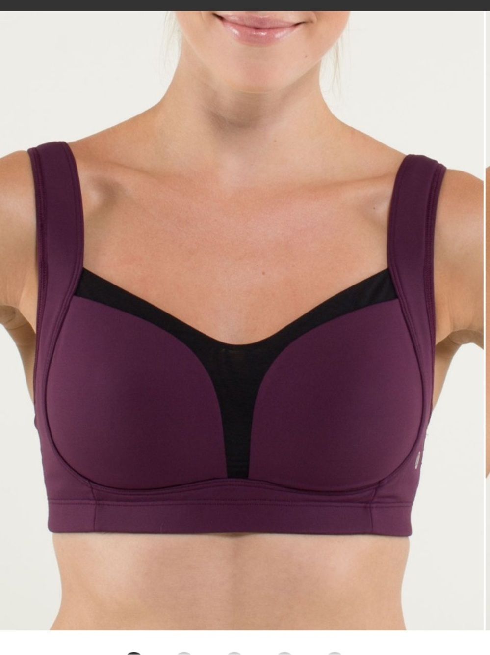 Lululemon Ta Ta Tamer in Plum/Black Sports Bra Size DD32